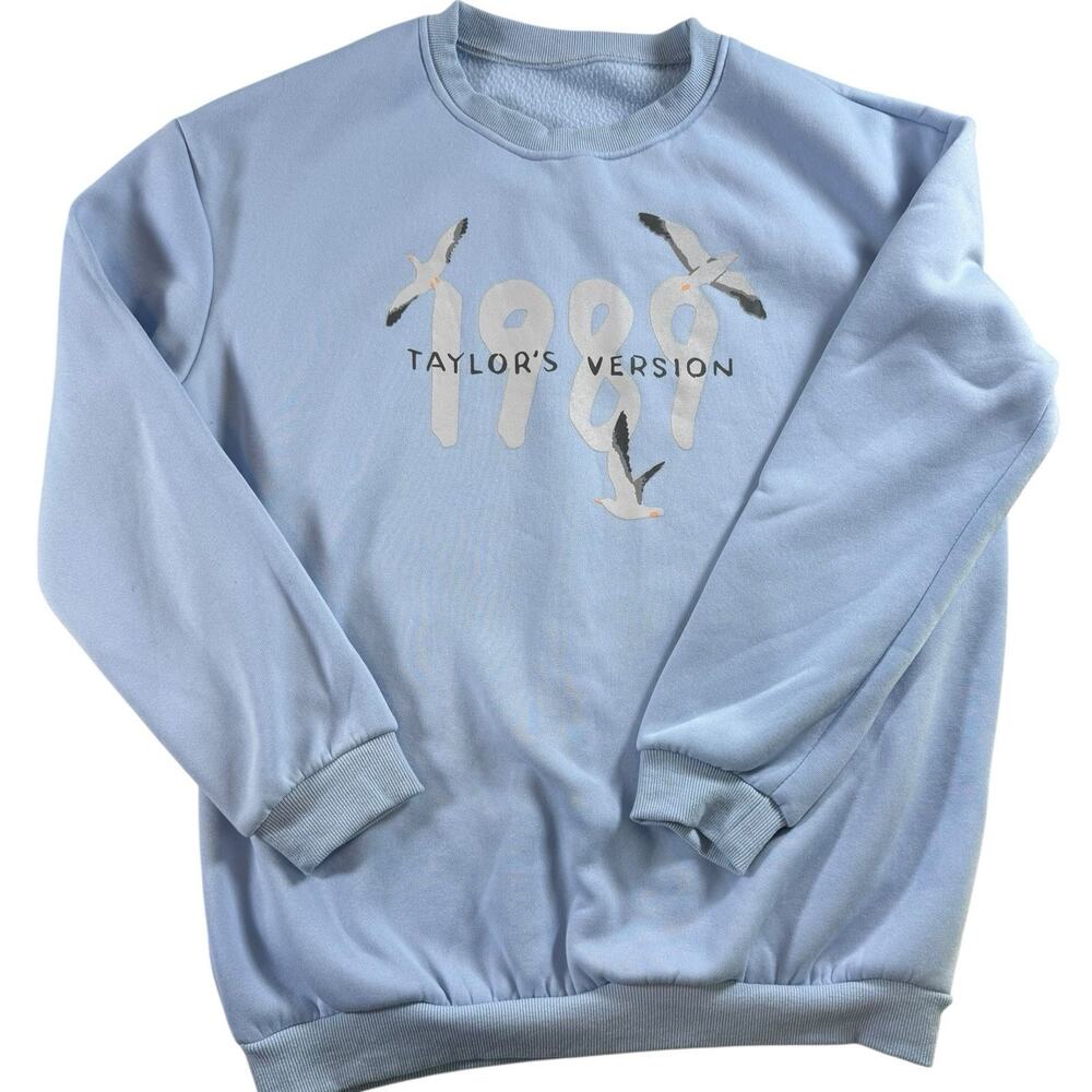 Taylor Swift 1989 Taylor’s Version Seagull Crewneck Sweatshirt Light Blue XL